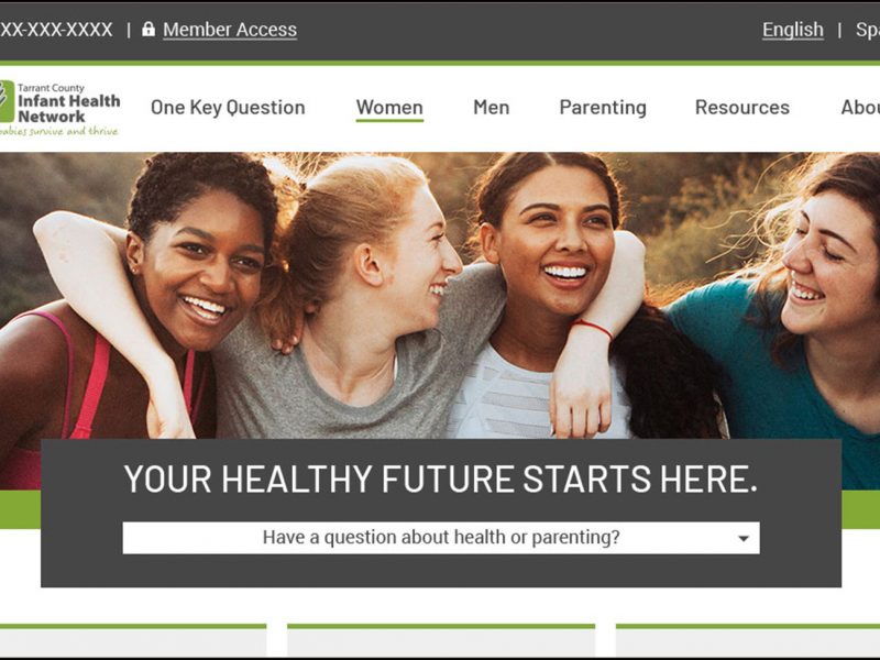 image showing top half of IHN website