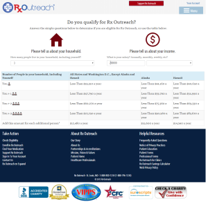 screenshot of developed page for RX Outreach